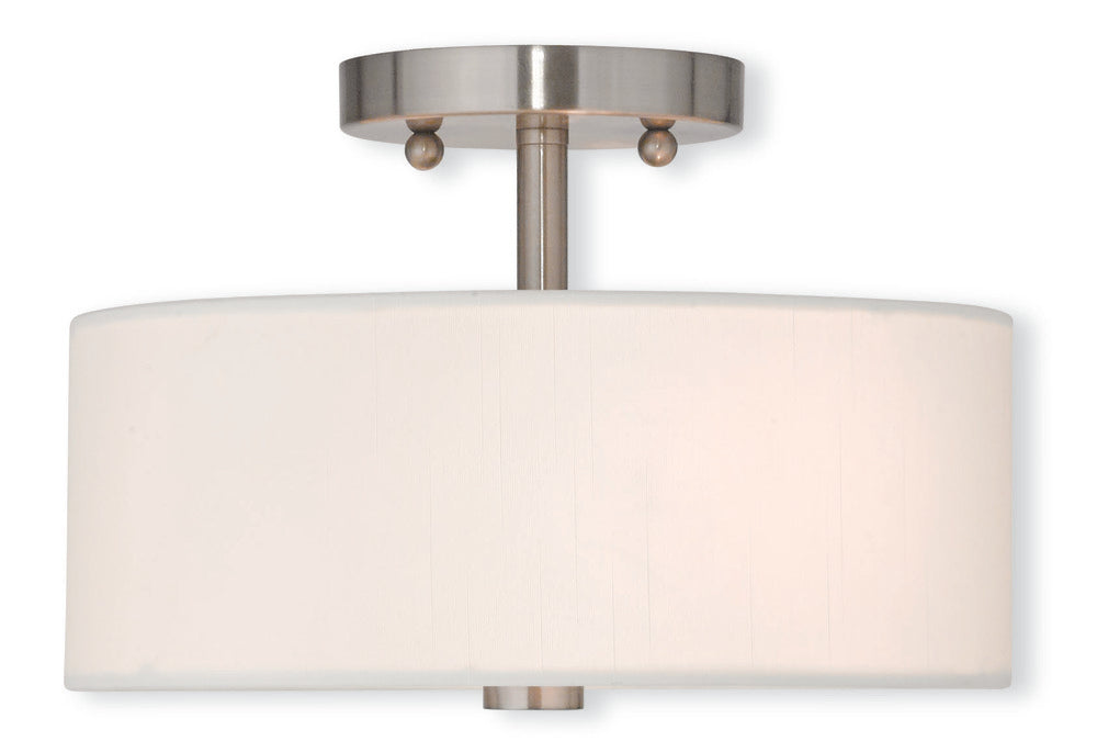 2 Light Brushed Nickel Ceiling Mount
