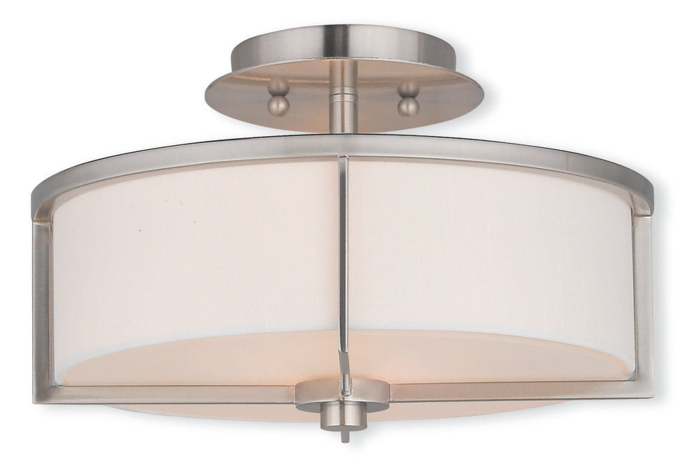 2 Light Brushed Nickel Ceiling Mount