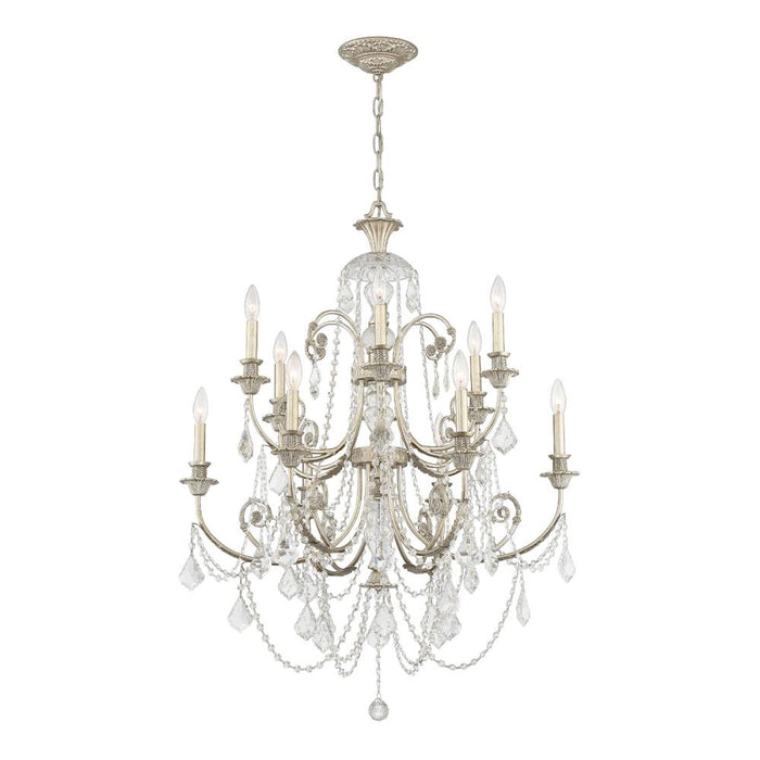 Regis 12 Light Swarovski Strass Crystal Olde Silver Chandelier