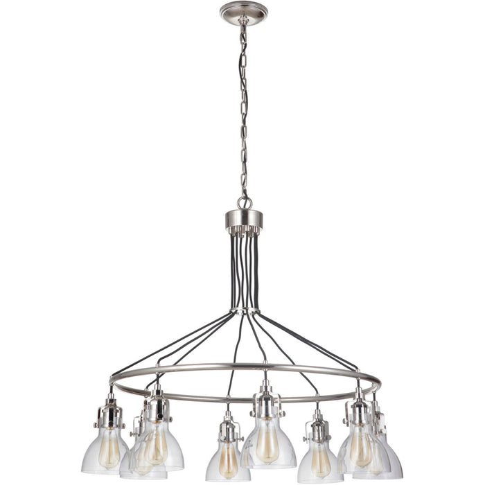 State House 8 Light Chandelier in Polished Nickel