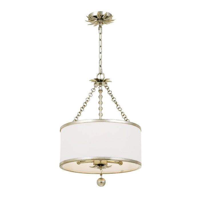 Broche 3 Light Antique Silver Mini Chandelier