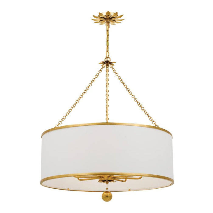 Broche 8 Light Antique Gold Chandelier