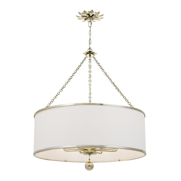 Broche 8 Light Antique Silver Chandelier
