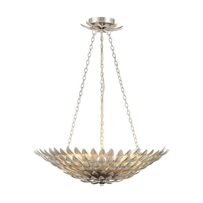 Broche 6 Light Antique Silver Chandelier