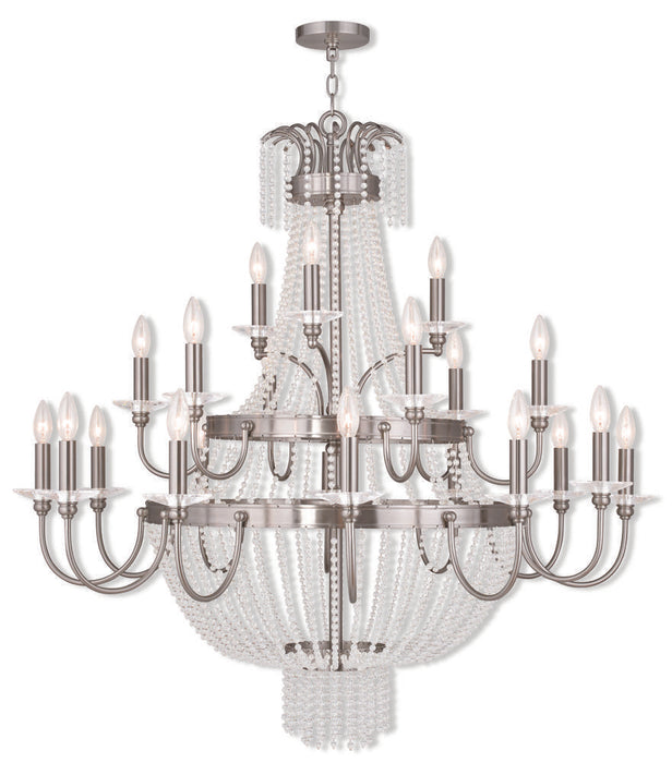 21 Light Brushed Nickel Foyer Chandelier
