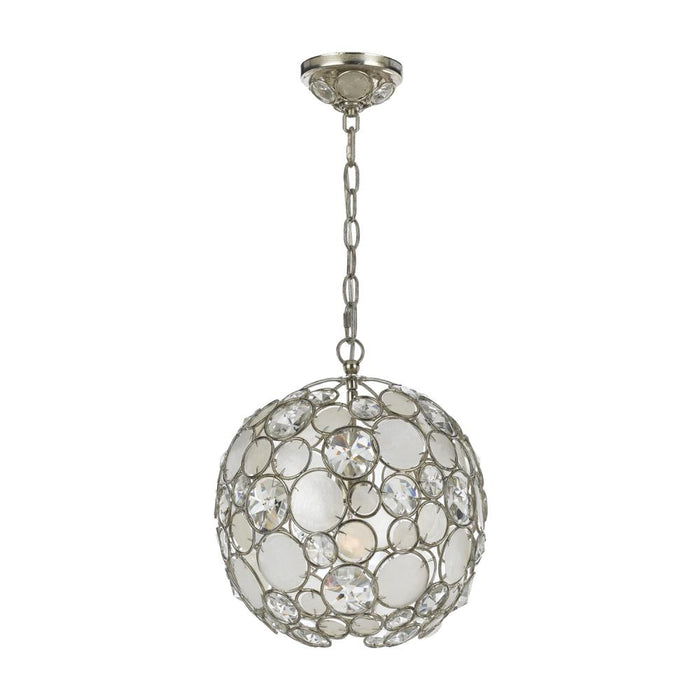 Palla 1 Light Antique Silver Sphere Pendant