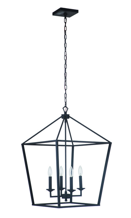 Flynt 4 Light Large Foyer in Flat Black