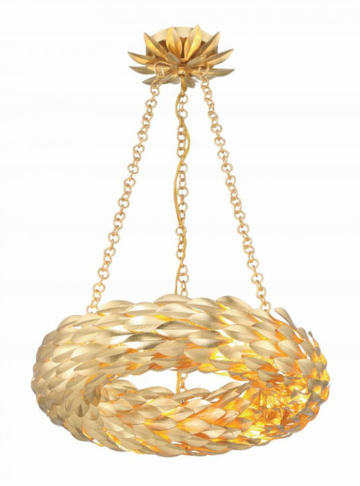 Broche 6 Light LED Antique Gold Chandelier