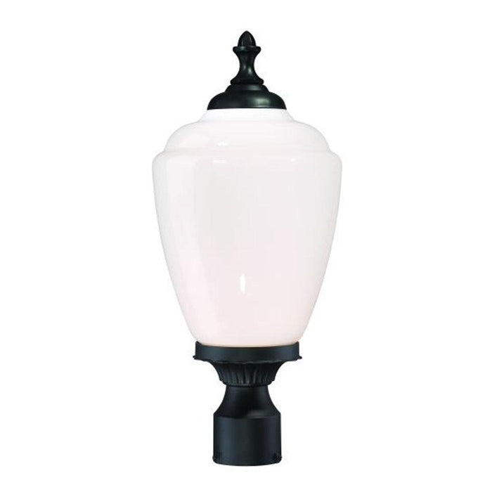 Acorn Collection Post-Mount 1-Light Outdoor Matte Black Light Fixture