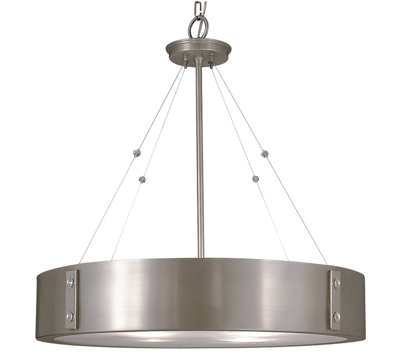 4-Light Satin Pewter/Polished Nickel Oracle Dining Chandelier