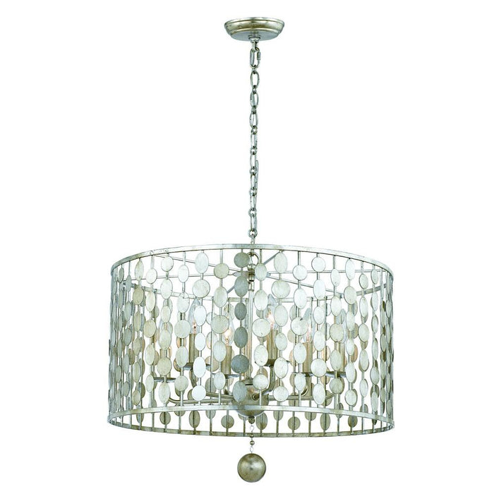 Layla 6 Light Antique Silver Chandelier