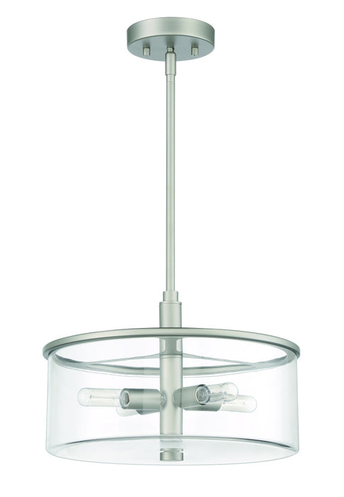 Hailie 4 Light Pendant in Satin Nickel