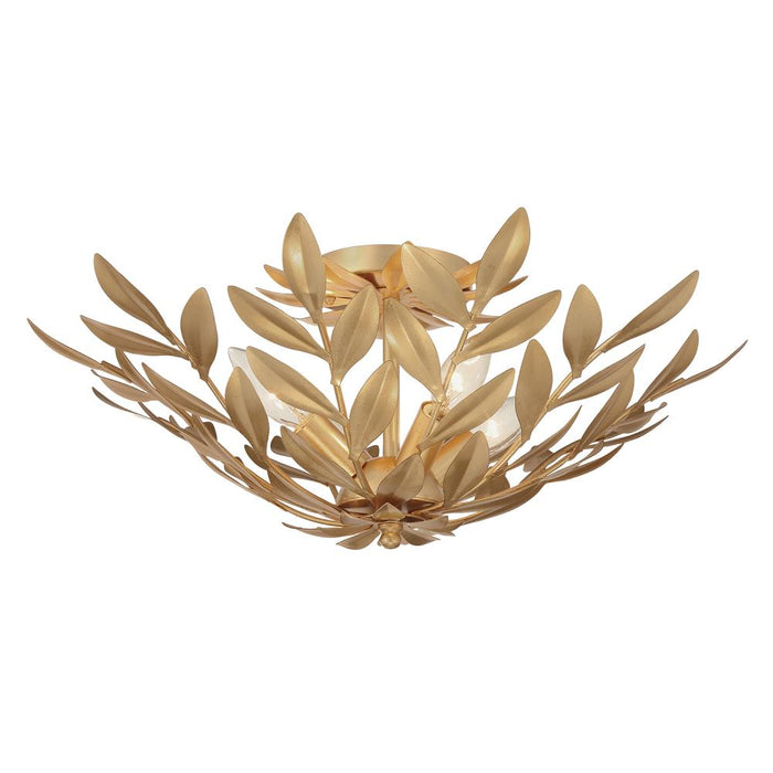 Broche 4 Light Antique Gold Semi Flush Mount
