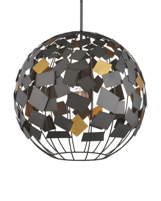 Moon Night Gray & Gold Orb Chandelier
