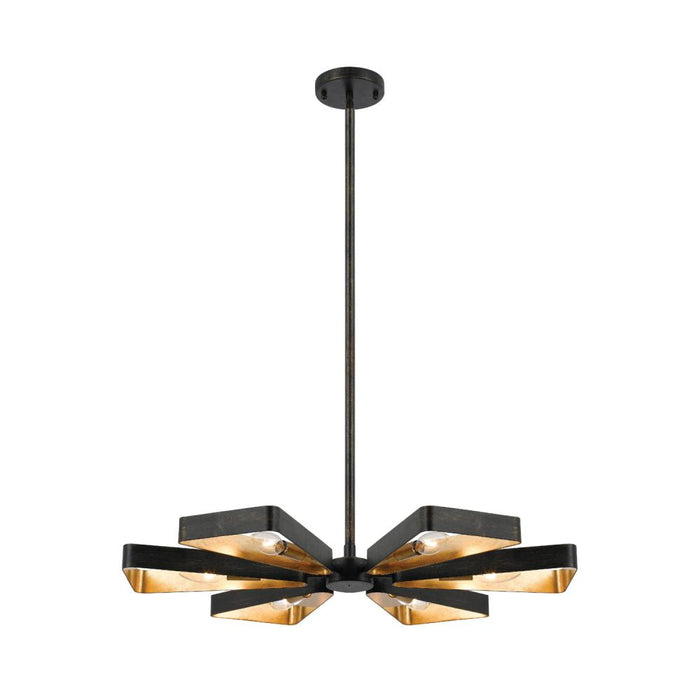 Luna 6 Light English Bronze + Antique Gold Chandelier