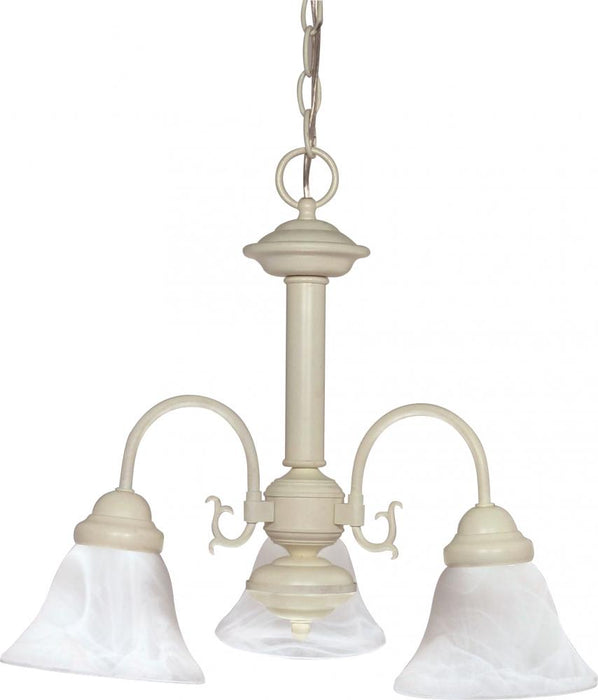 Ballerina - 3 Light Chandelier with Alabaster Glass - Textured White Finish