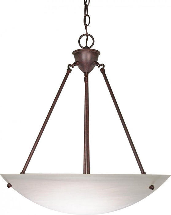 3 Light - 23" Pendant with Alabaster Glass - Old Bronze Finish
