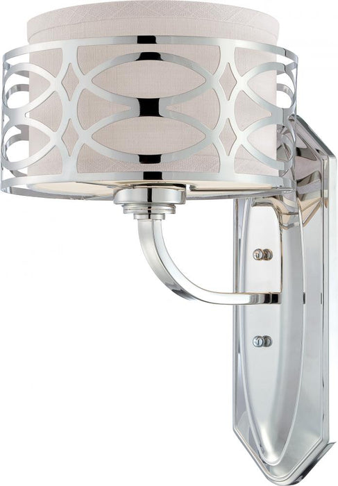 Harlow - 1 Light Vanity with Slate Gray Fabric Shade - Polished Nickel Finish