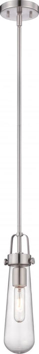 Beaker - 1 Light Mini Pendant with Clear Glass -Brushed Nickel Finish - Lamp Included
