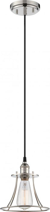 Vintage - 1 Light Caged Pendant - Polished Nickel Finish