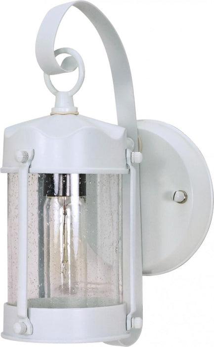 1 Light 11" - Piper Lantern with Clear Seeded Glass - White Finish