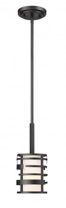 Lansing - 1 Light Mini Pendant with Etched Opal Glass - Midnight Bronze Finish