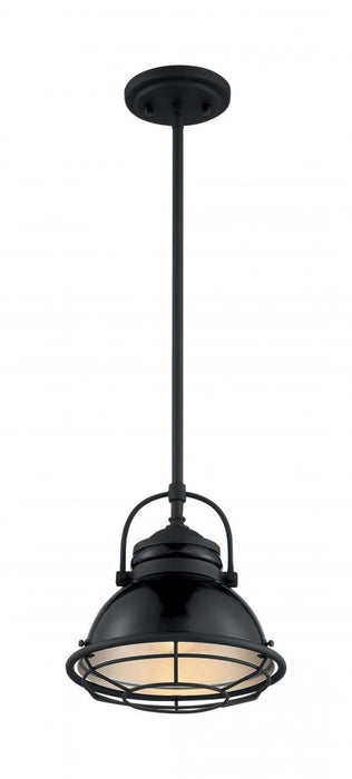 Upton - 1 Light Pendant with- Black and Silver & Black Accents Finish