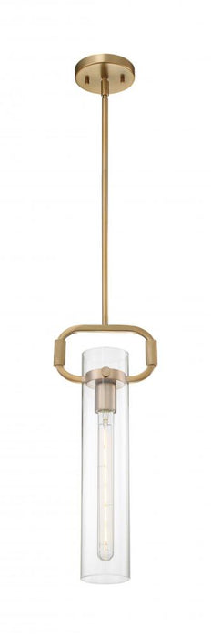 Teresa - 1 Light Pendant with Clear Glass - Burnished Brass Finish