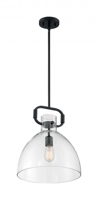 Teresa - 1 Light Pendant with Clear Glass - Matte Black Finish