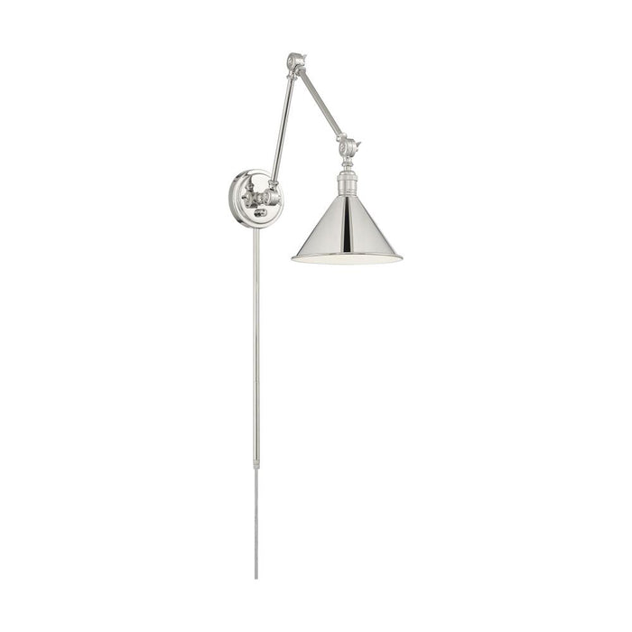 Delancey Swing Arm Lamp; Polished Nickel with Switch