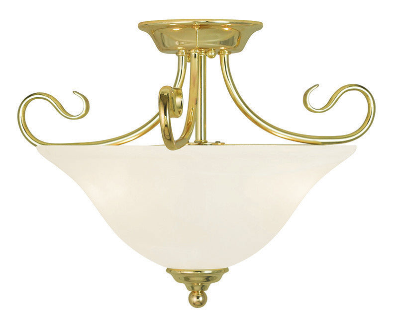 2 Light Polished Brass Ceiling Mount
