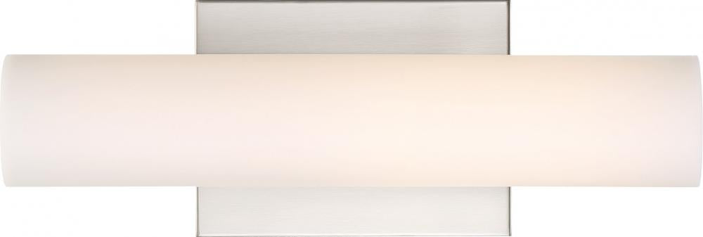 Bend - 13" LED Vanity with White Acrylic - Brushed Nickel Finish