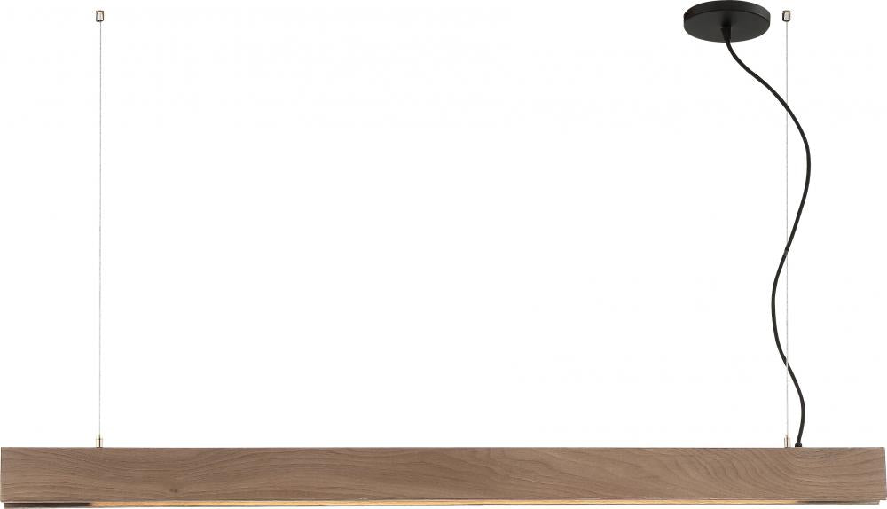 Task - LED Wood Linear Pendant with Sensor - Wood Finish — Belles Lighting