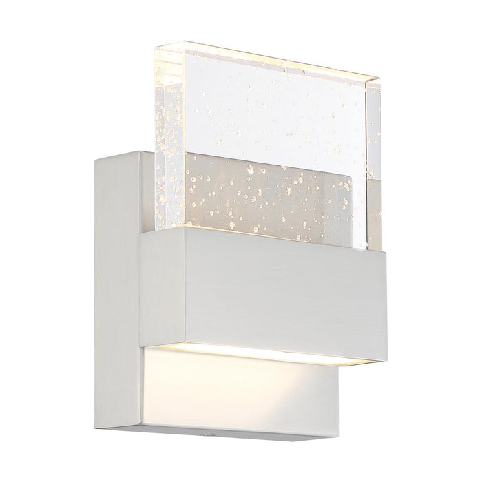 Ellusion - LED Small Wall Sconce - with Seeded Glass - Polished Nickel Finish