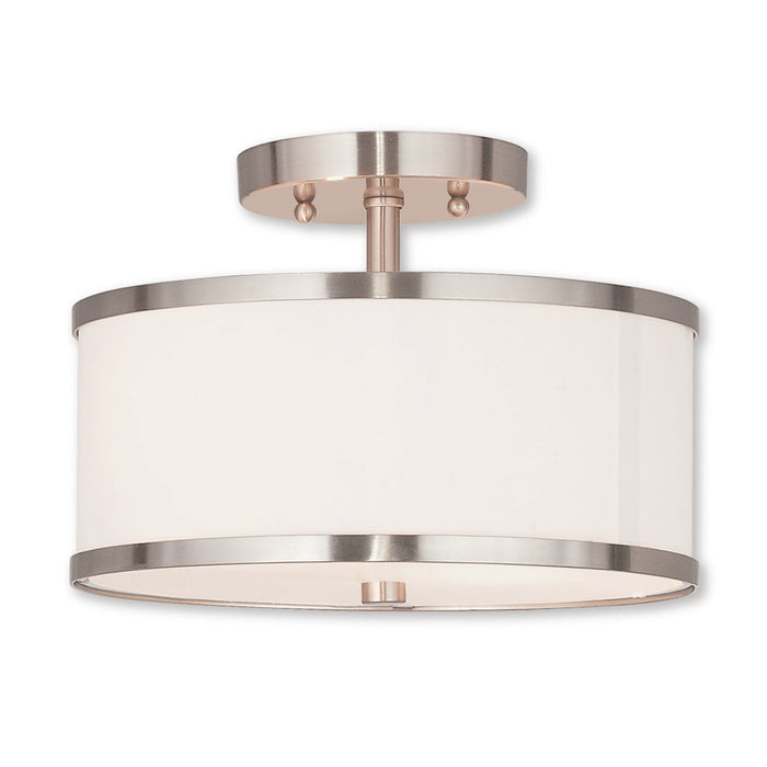 2 Light Brushed Nickel Ceiling Mount