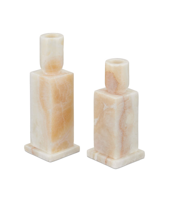 Lithos Ivory Candle Holder Set of 2