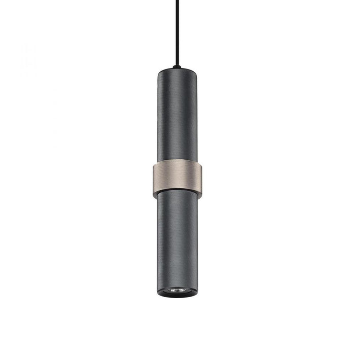 Cicada 15"  Smooth  Pendant in Dark Grey and Knurled Light Grey