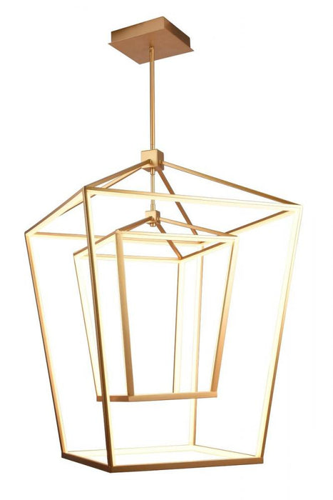 Park Ave. 42" LED Large Double Cage Pendant in Gold