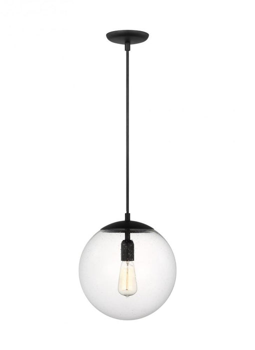Leo - Hanging Globe Large One Light Pendant with Clear Seeded Glass