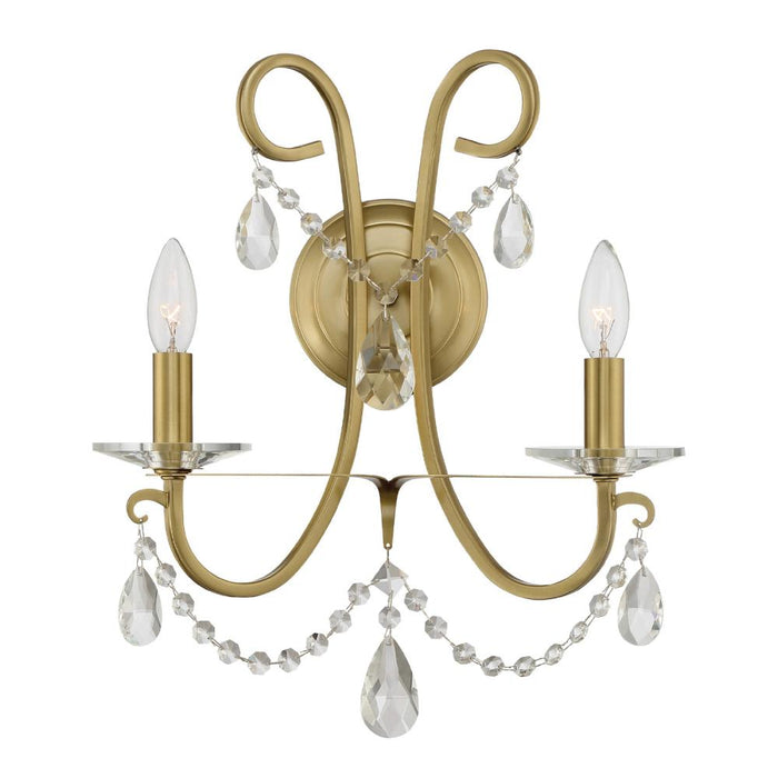 Othello 2 Light Spectra Crystal Vibrant Gold Sconce