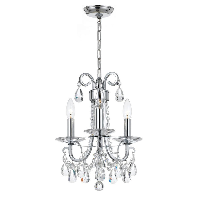 Othello 3 Light Spectra Crystal Polished Chrome Mini Chandelier