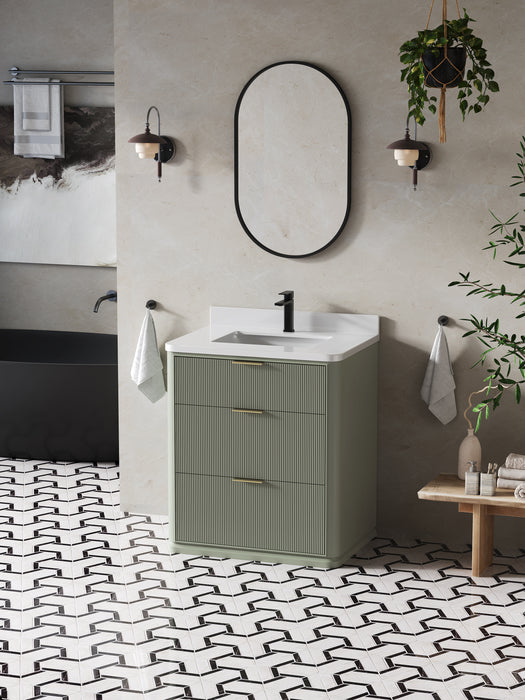 Aria 30" Single Bathroom Vanity With Engineered Stone Top