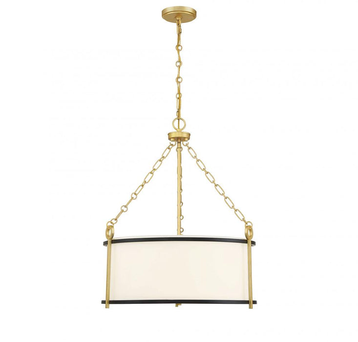 Kian 3-Light Pendant in Matte Black with True Gold