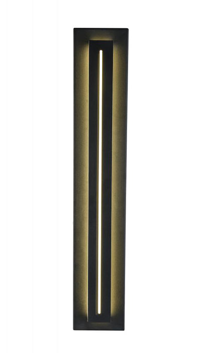 Avenue Outdoor 28" Rectangular Sconce in Black with a Raised LED Panel