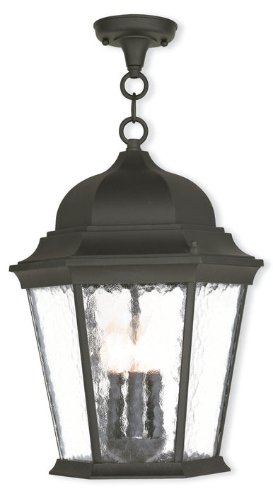 3 Light Textured Black Chain Lantern