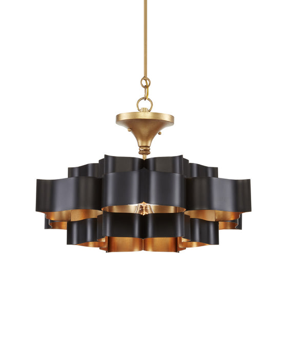 Grand Lotus Small Black Chandelier