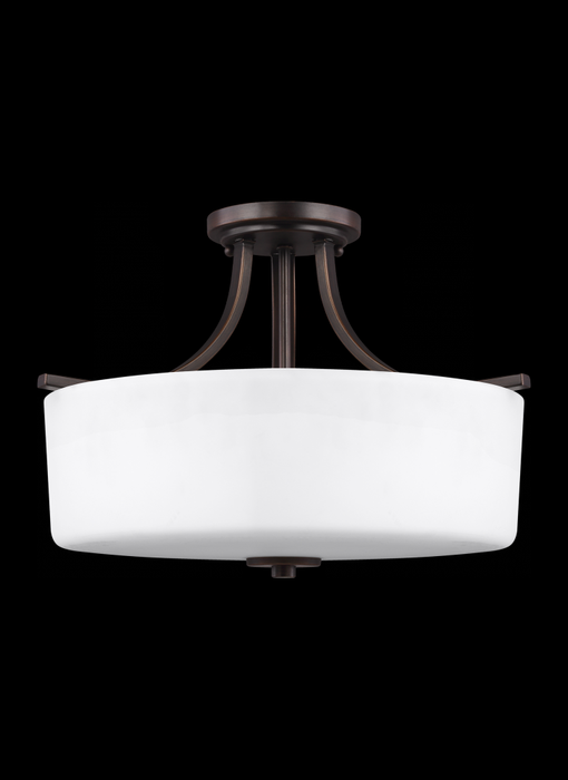 Canfield Three Light Semi-Flush Mount