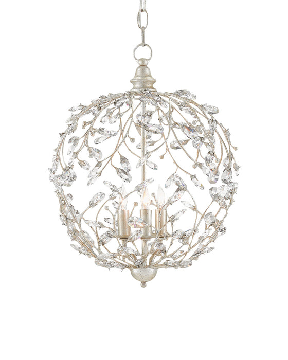 Crystal Bud Silver Orb Chandelier