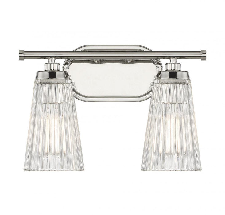 Chantilly 2-Light Bathroom Vanity Light in Polished Nickel