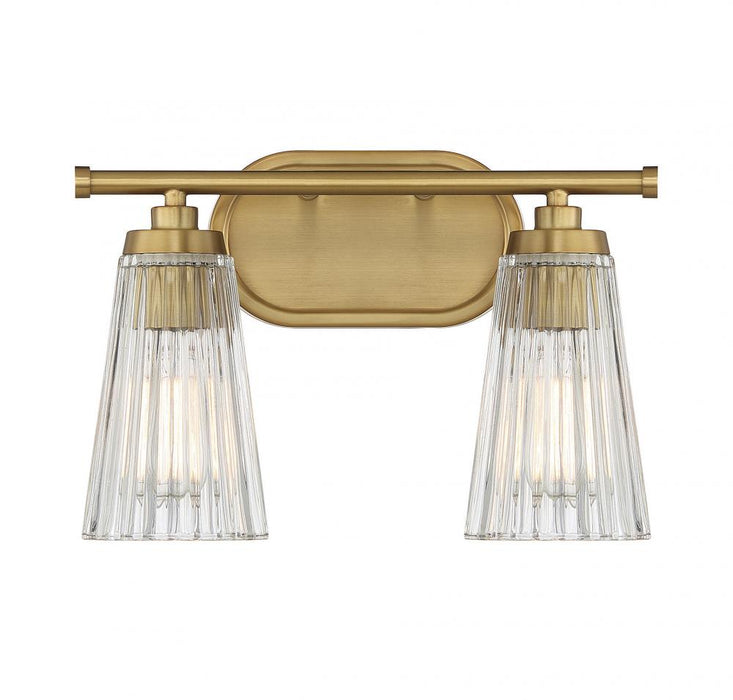 Chantilly 2-Light Bathroom Vanity Light in Warm Brass